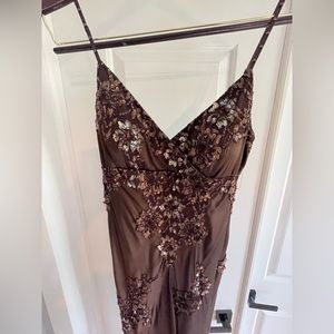 Sue Wong Brown silk long dress